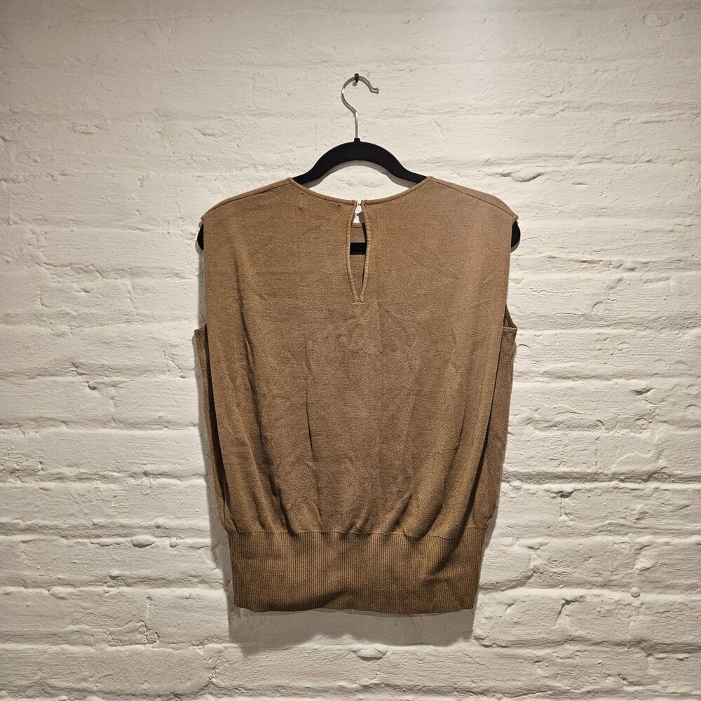 Banana Republic Brown Ribbed Minimal Sleeveless Knit Sweater Top Vest, Size XS - Picture 2 of 5